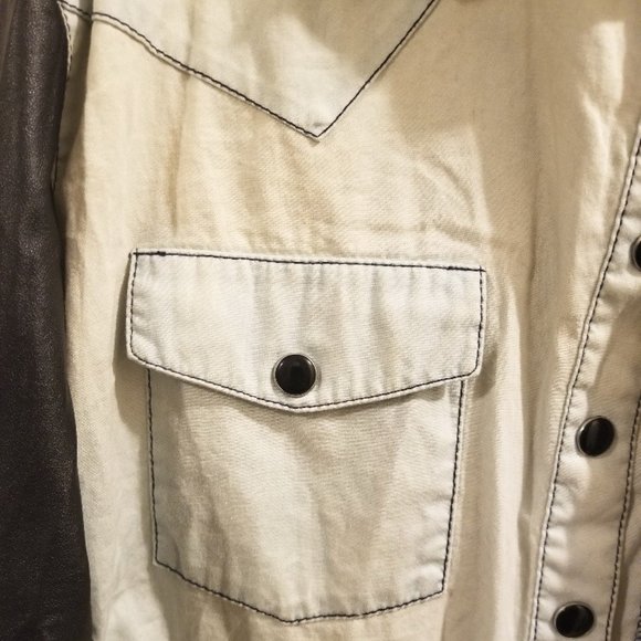 Vintage ONE by teaspoon open-button top faux leather longsleeves - Picture 3 of 6